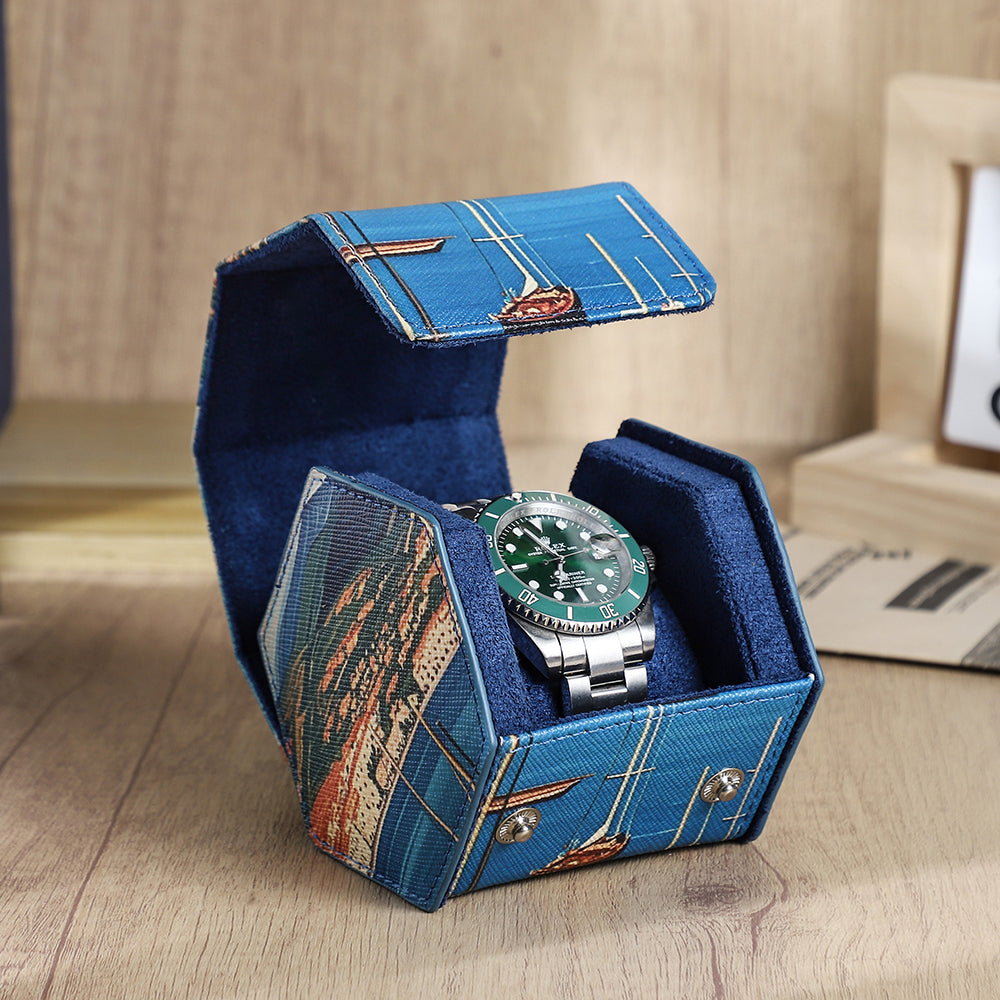 Custom 3D-Printed Leather Watch Box – Personalize with Your Design!