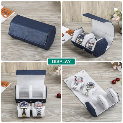 CONTACTS FAMILY Saffiano Leather Hexagon 2/3/4 Slots Watch Cases