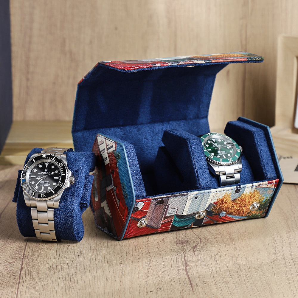 Custom 3D-Printed Leather Watch Box – Personalize with Your Design!