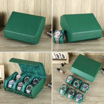 CONTACTS FAMILY Genuine Leather Watch Cases for Rolex 6/8 Slots Men Watch Box Jewelry Collection Storage Women Watches Saffiano Leather Watch Bags