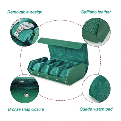 CONTACTS FAMILY Genuine Leather Watch Cases for Rolex 6/8 Slots Men Watch Box Jewelry Collection Storage Women Watches Saffiano Leather Watch Bags