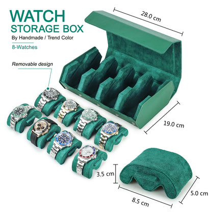 CONTACTS FAMILY Genuine Leather Watch Cases for Rolex 6/8 Slots Men Watch Box Jewelry Collection Storage Women Watches Saffiano Leather Watch Bags