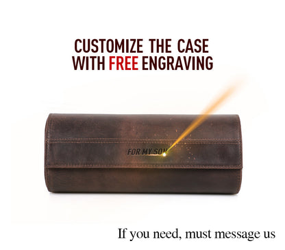 CONTACTS FAMILY Genuine Leather Watch Case Men Watch Roll Box Storage Jewelry Organizer Women Watches for Rolex Watches