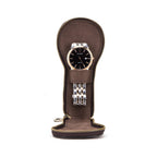 Handmade Full-Grain Leather Slim Single-Watch Travel Case