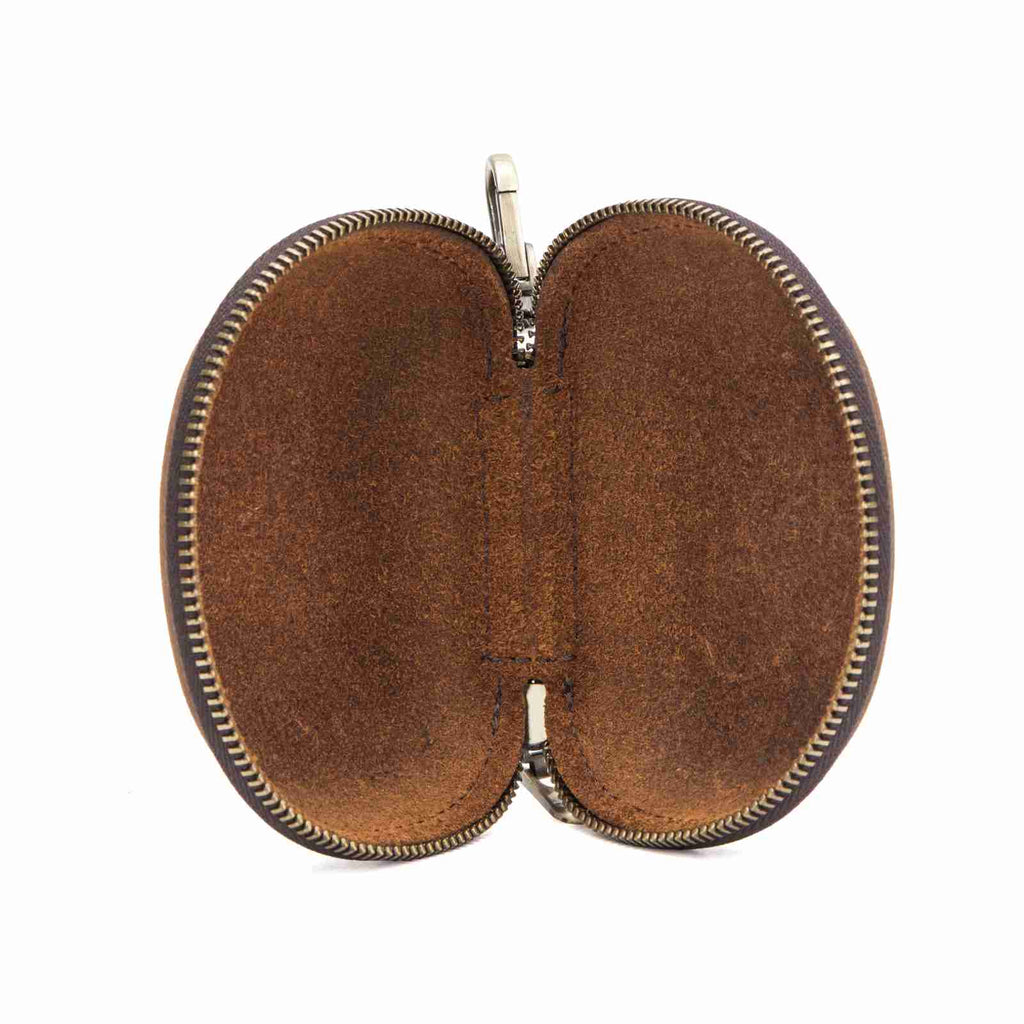 Handmade full-grain leather folding glasses case
