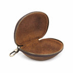 Handmade full-grain leather folding glasses case
