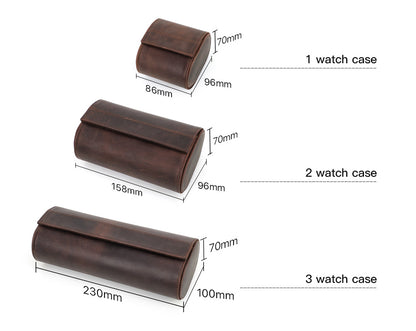 CONTACTS FAMILY Genuine Leather Watch Case Men Watch Roll Box Storage Jewelry Organizer Women Watches for Rolex Watches