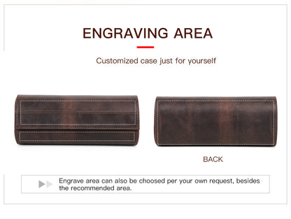 CONTACTS FAMILY Genuine Leather Watch Case Men Watch Roll Box Storage Jewelry Organizer Women Watches for Rolex Watches