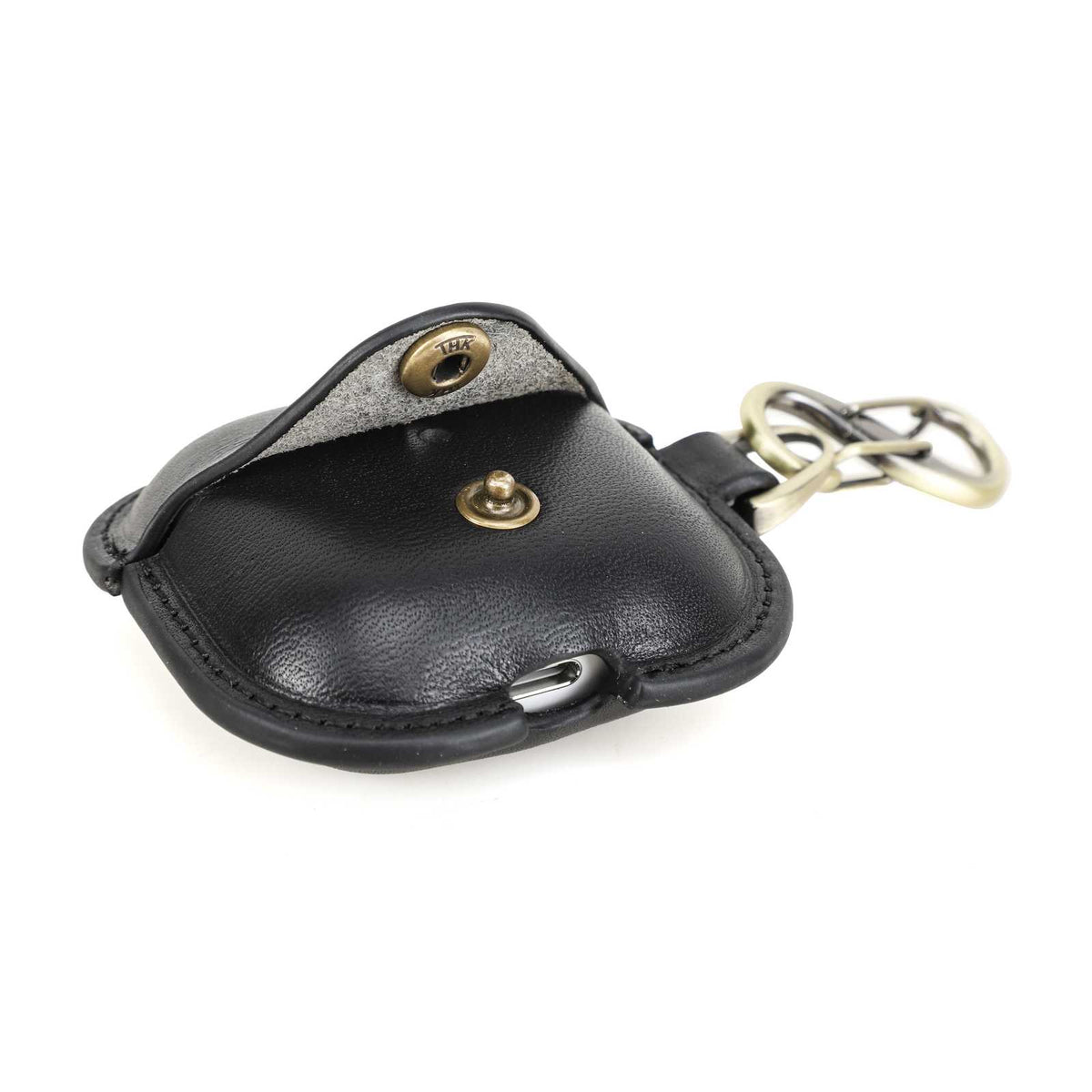 Handmade Full-Grain Leather AirPods 4 Case — CF1209-Black
