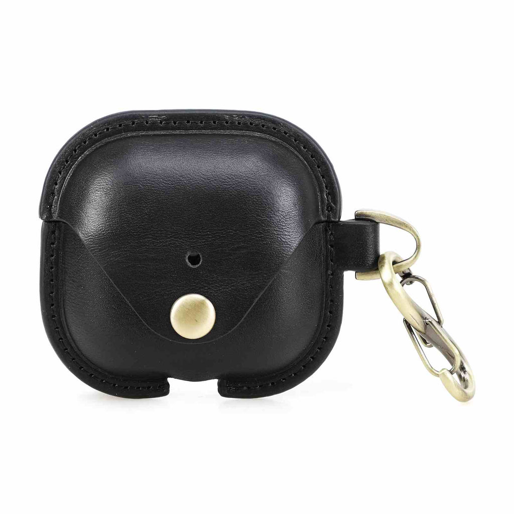 Handmade Full-Grain Leather AirPods 4 Case — CF1209-Black