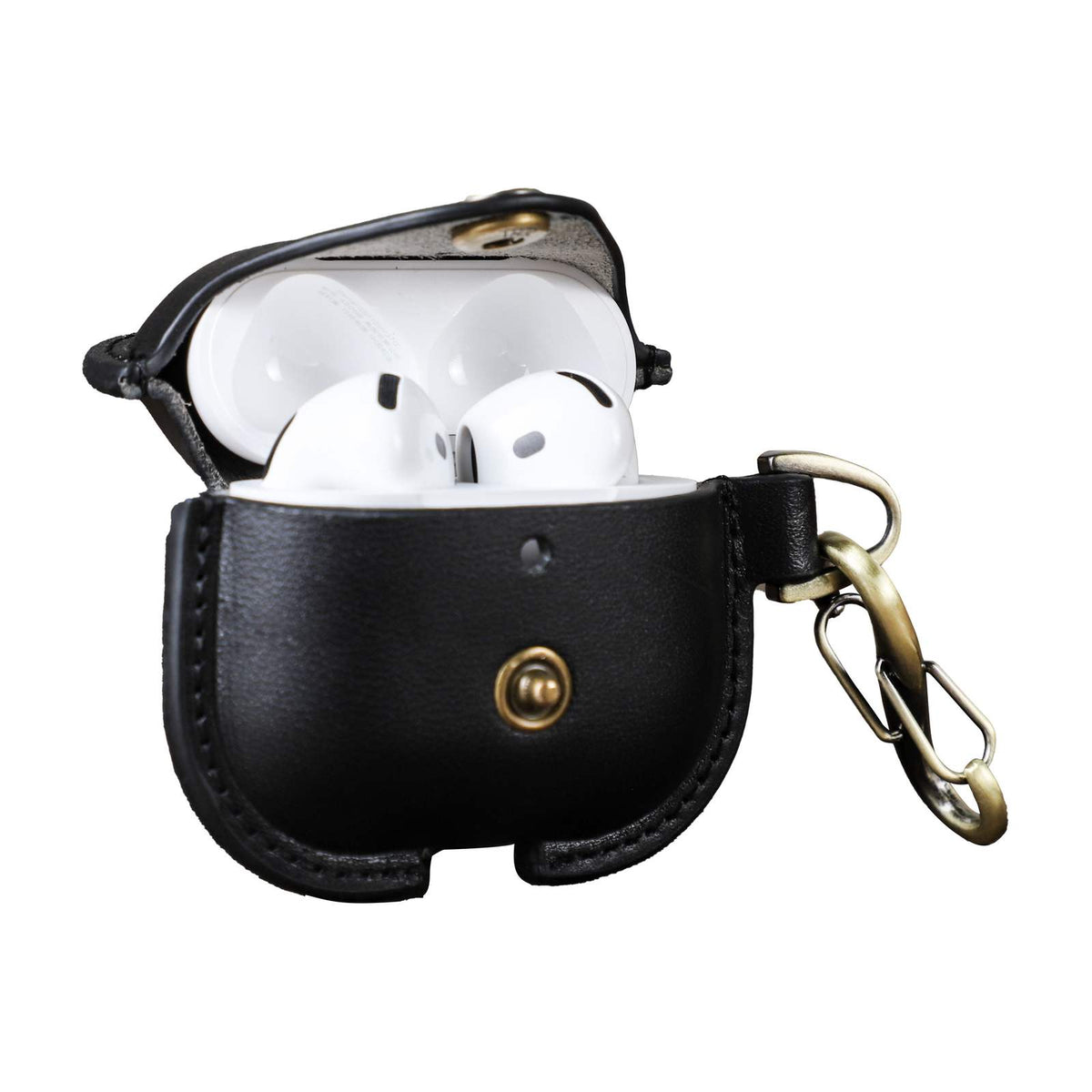 Handmade Full-Grain Leather AirPods 4 Case — CF1209-Black