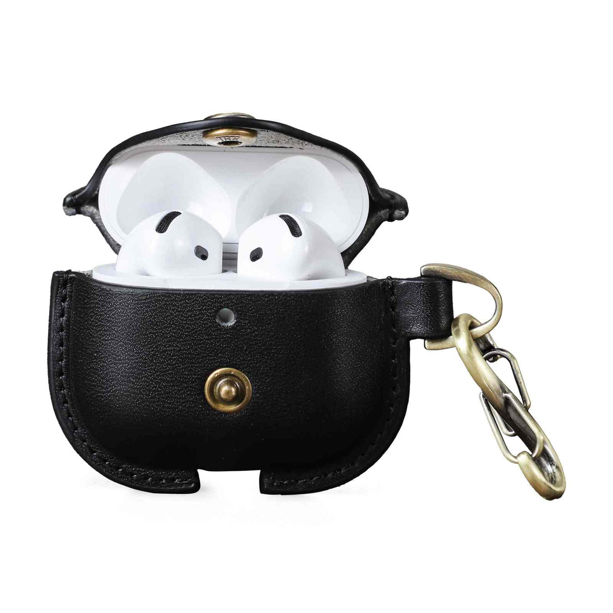 Handmade Full-Grain Leather AirPods 4 Case — CF1209-Black