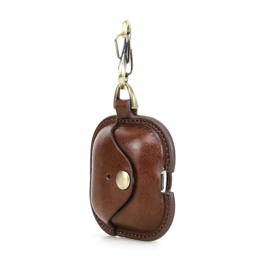 Handmade Full-Grain Leather AirPods 4 Case — CF1209-Coffee