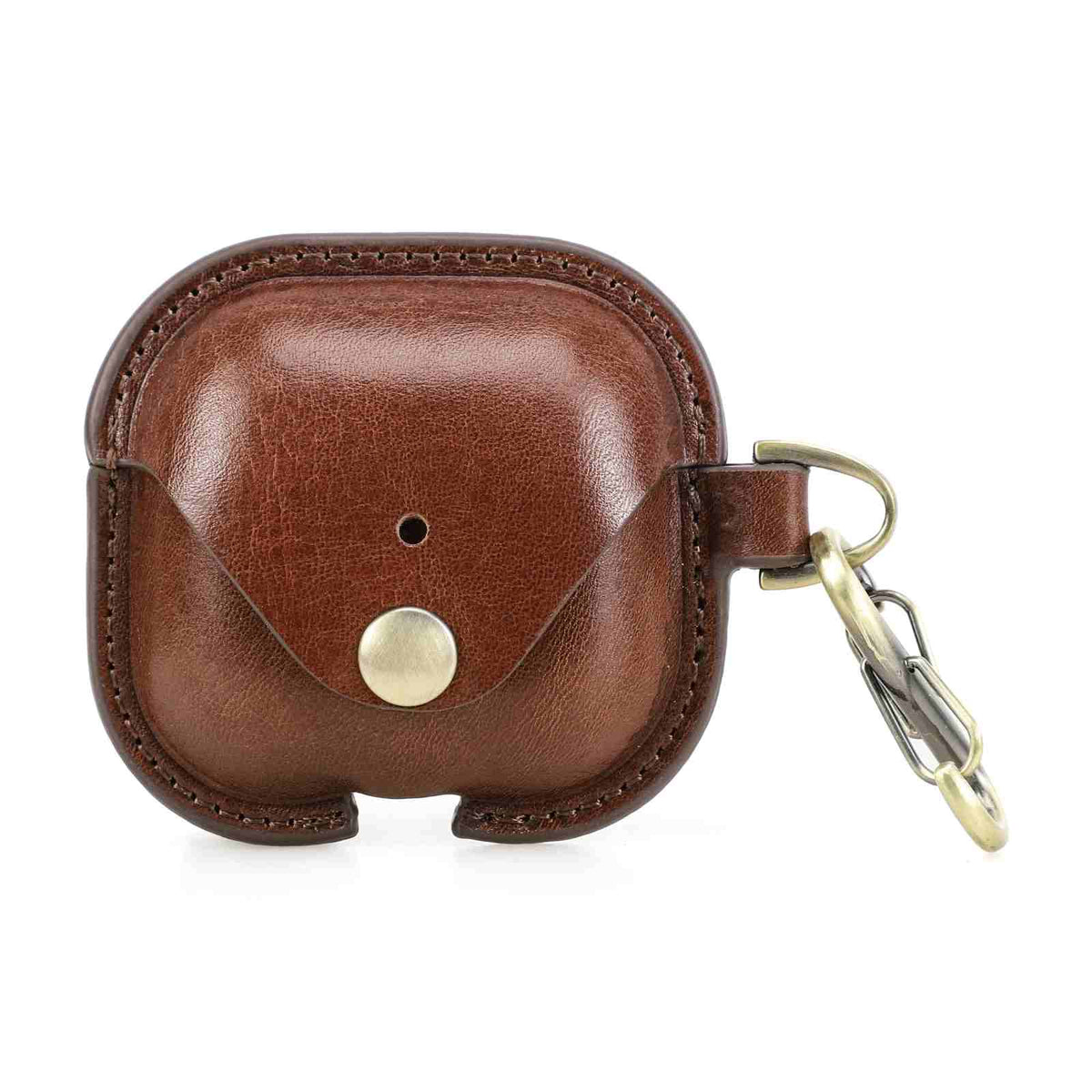 Handmade Full-Grain Leather AirPods 4 Case — CF1209-Coffee
