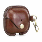 Handmade Full-Grain Leather AirPods 4 Case — CF1209-Coffee