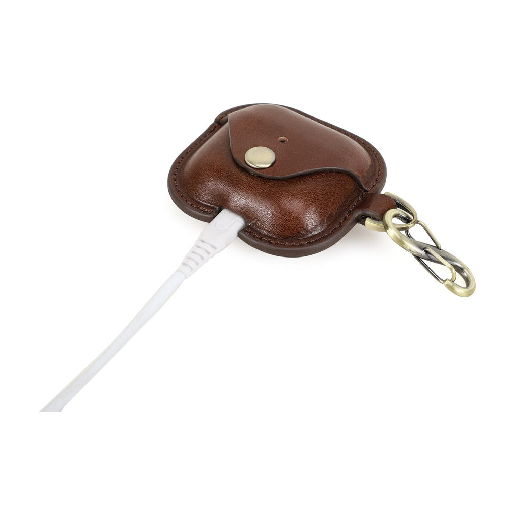 Handmade Full-Grain Leather AirPods 4 Case — CF1209-Coffee