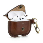 Handmade Full-Grain Leather AirPods 4 Case — CF1209-Coffee