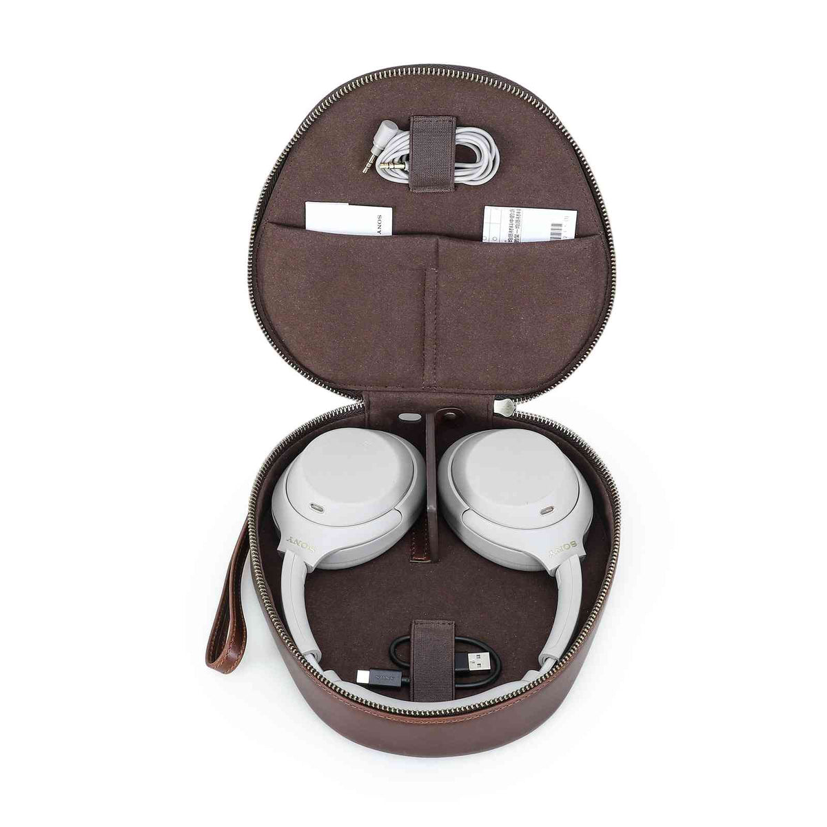 Handmade Full-Grain Leather Over-Ear Headphone Case — CF1220-Sony-XM4