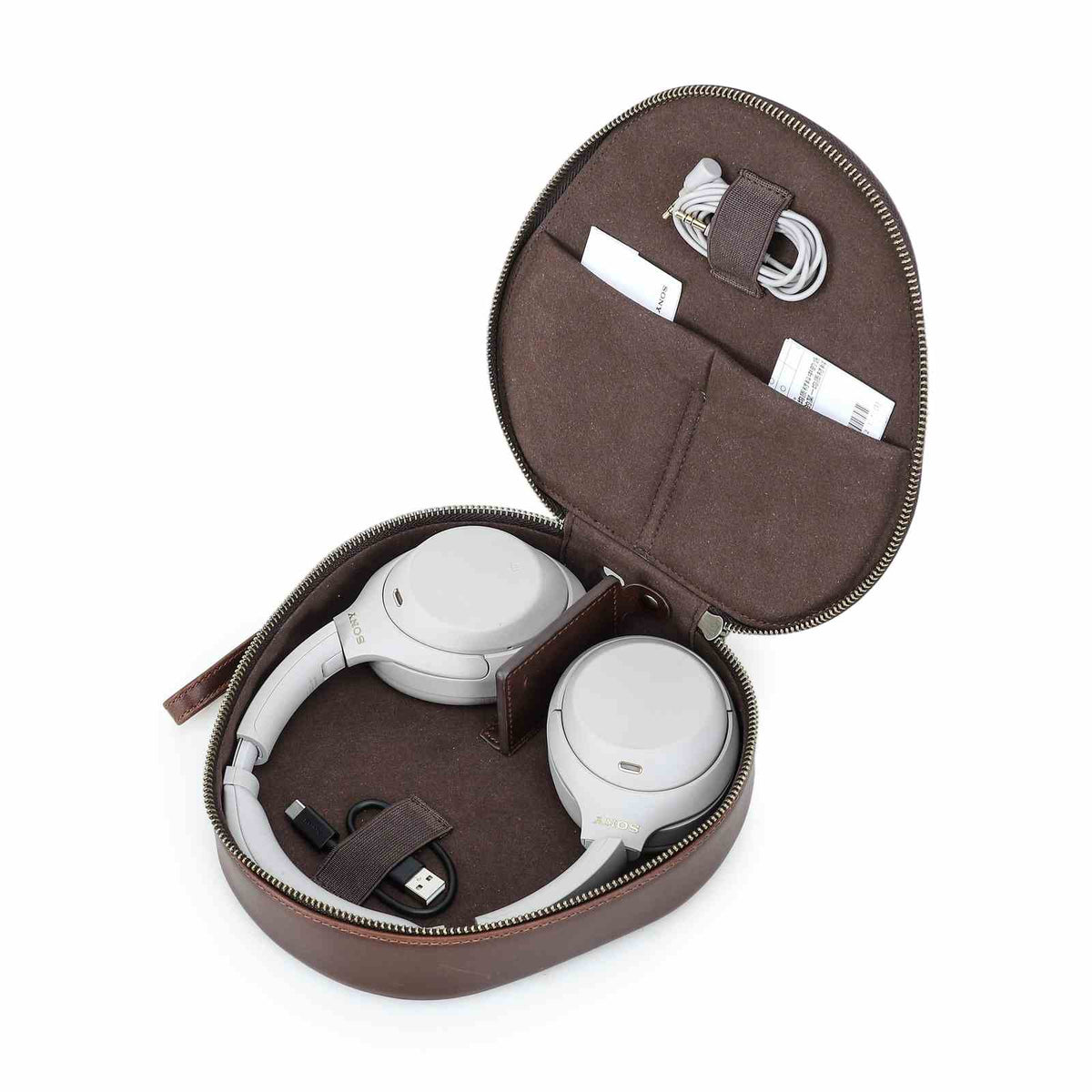 Handmade Full-Grain Leather Over-Ear Headphone Case — CF1220-Sony-XM4