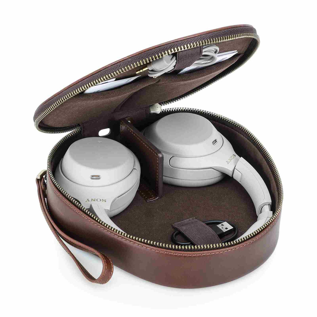 Handmade Full-Grain Leather Over-Ear Headphone Case — CF1220-Sony-XM4