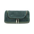 Handmade full-grain leather digital accessory organizer — Green