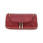 Handmade full-grain leather digital accessory organizer — Red