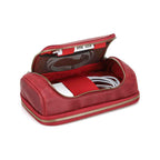 Handmade full-grain leather digital accessory organizer — Red