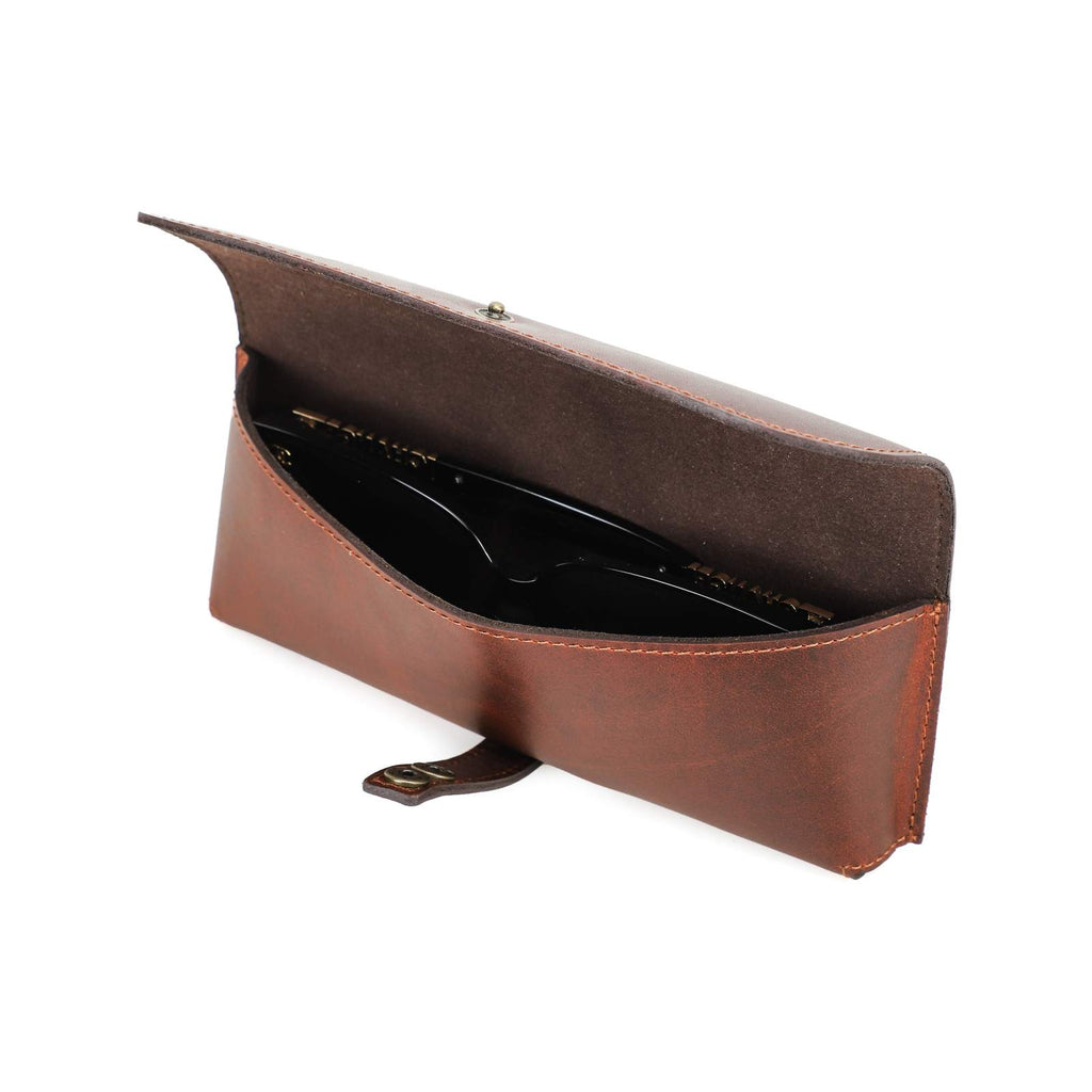 Handmade full-grain leather sunglasses case