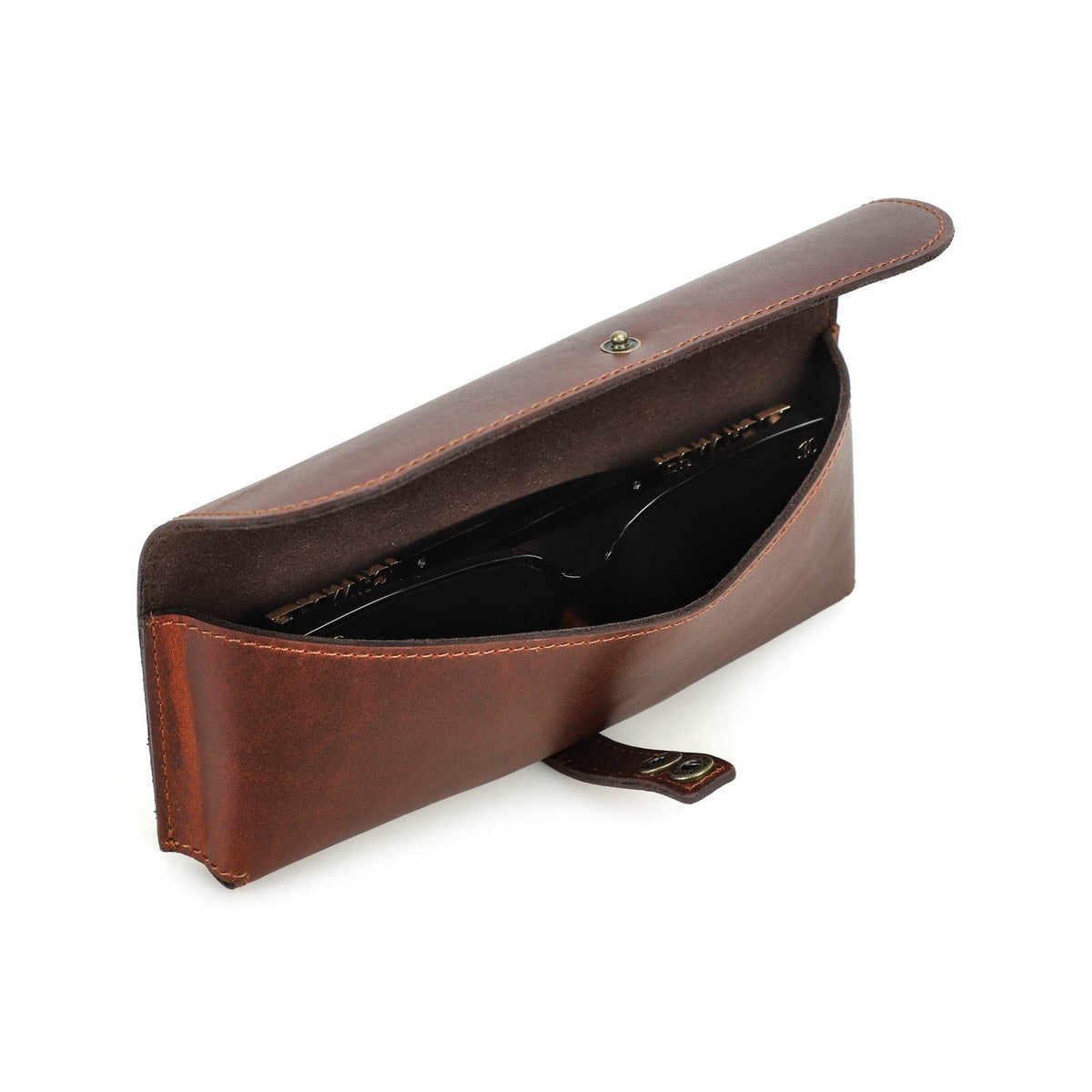 Handmade full-grain leather sunglasses case