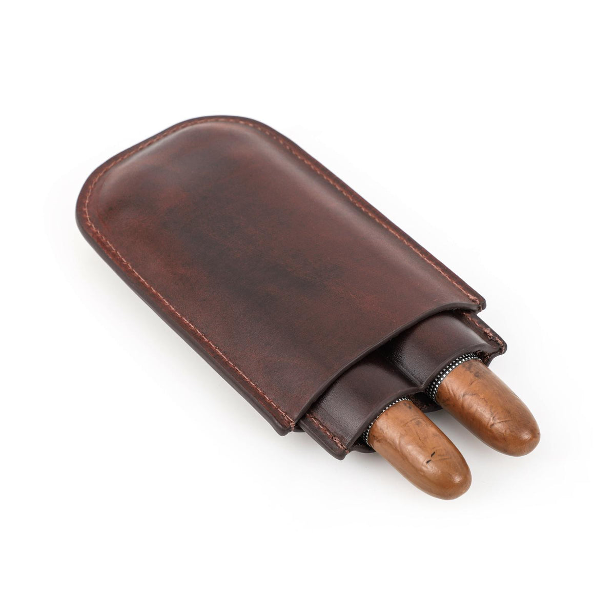 Handmade Full-Grain Leather Cigar Case — CF5002-Coffee