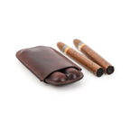 Handmade Full-Grain Leather Cigar Case — CF5002-Coffee