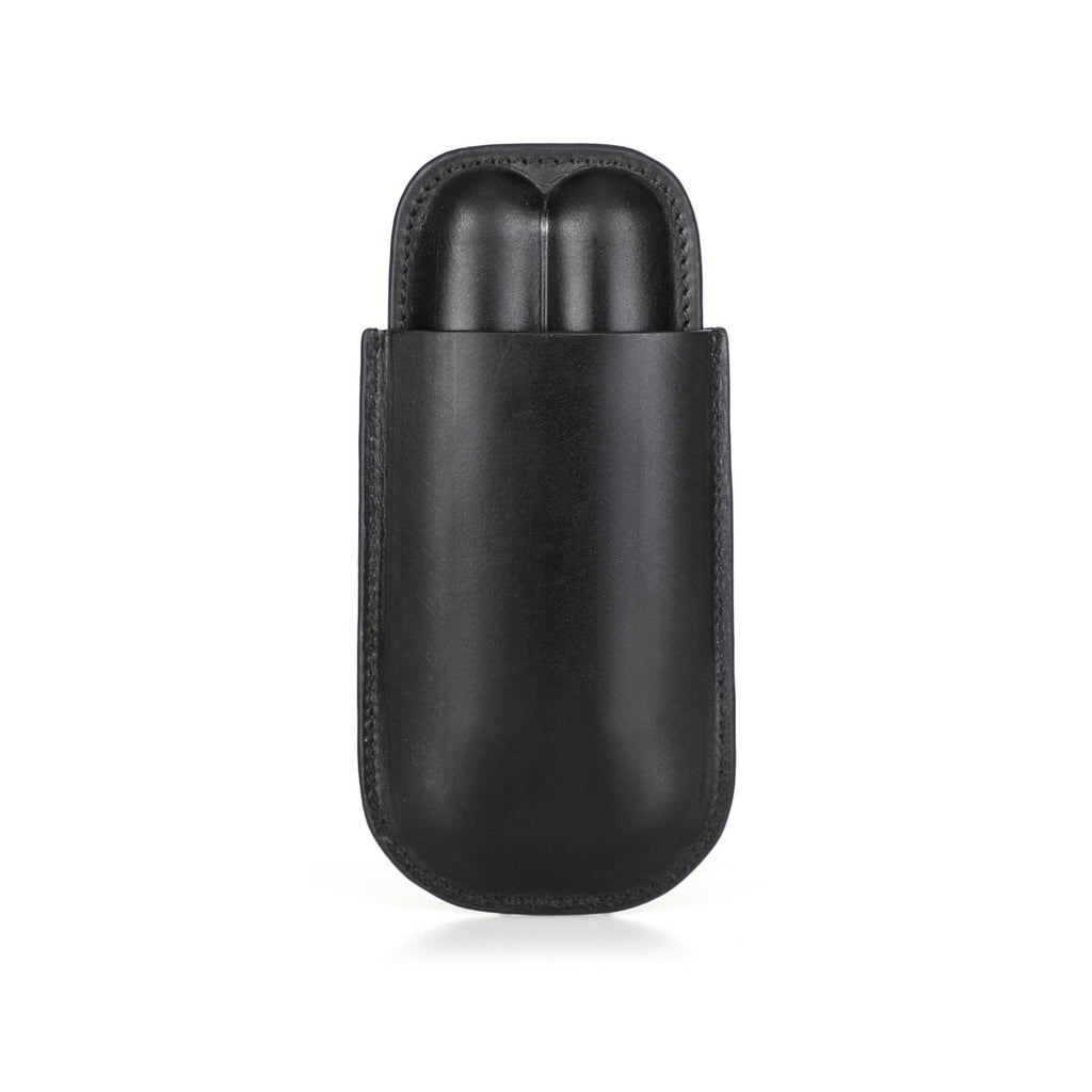 Handmade Full-Grain Leather Cigar Case — CF5002-Black