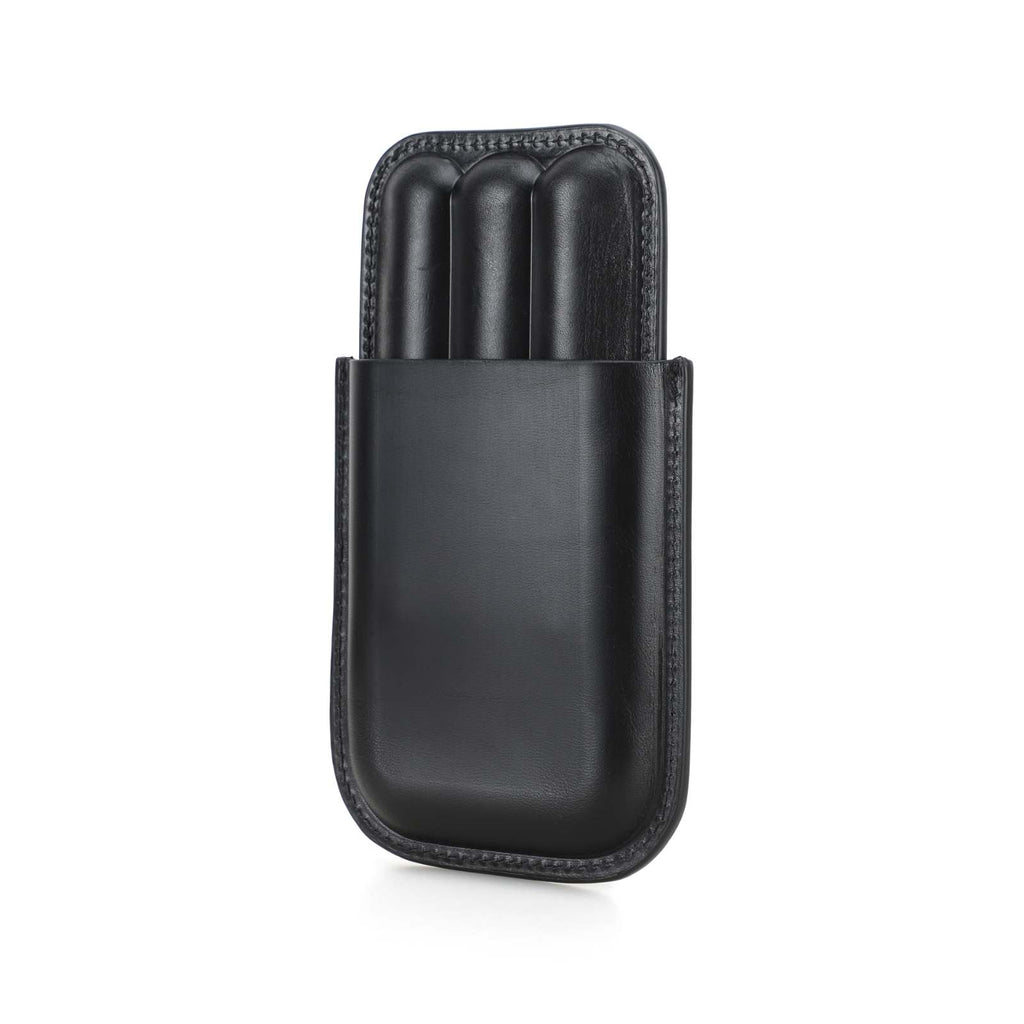 Handmade Full-Grain Leather Cigar Case — CF5003-Black