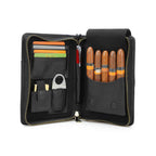 Handmade Full-Grain Leather 5-Cigar Travel Organizer — CF5009-Black