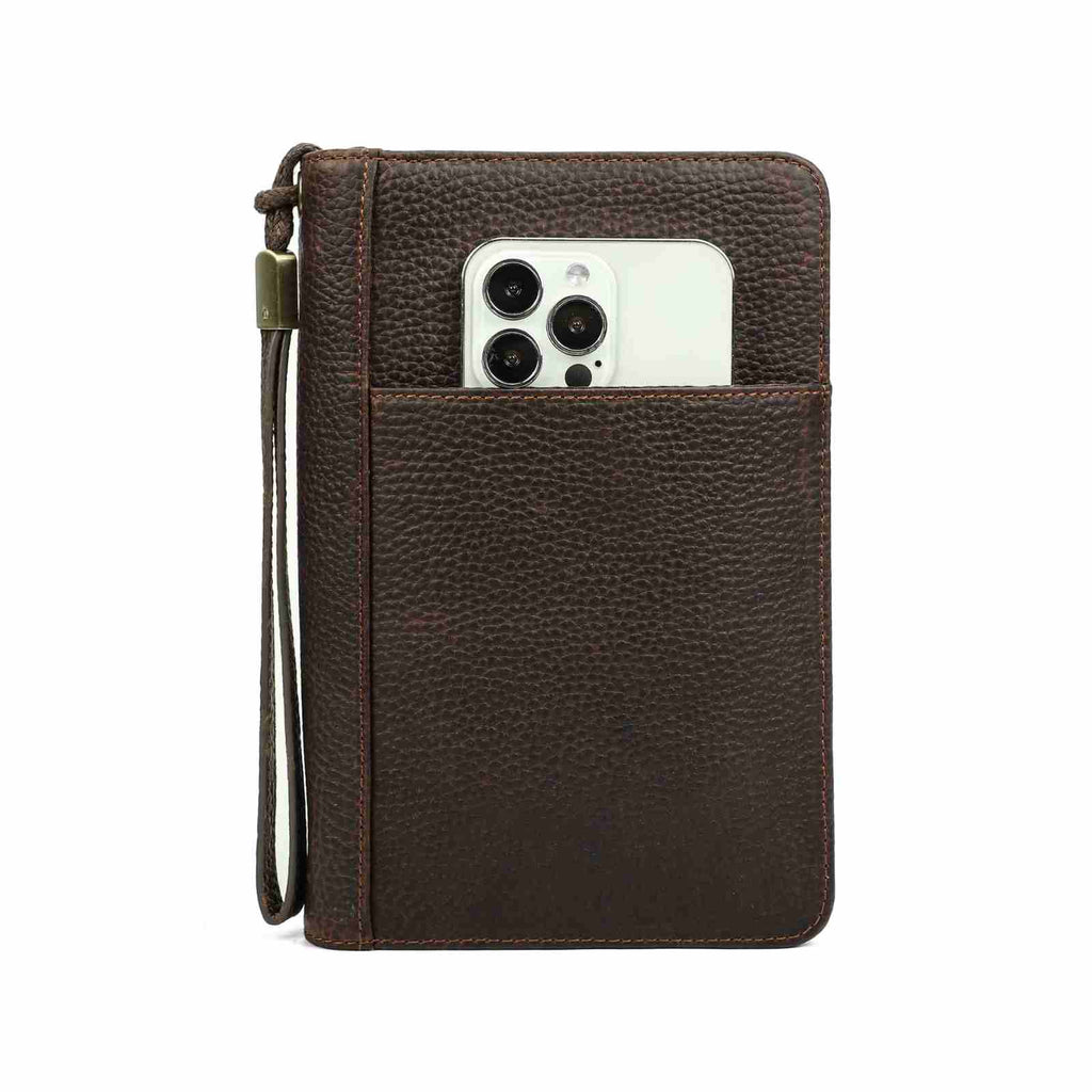 Handmade Full-Grain Leather 5-Cigar Travel Organizer — CF5009-Coffee