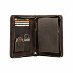 Handmade Full-Grain Leather 5-Cigar Travel Organizer — CF5009-Coffee
