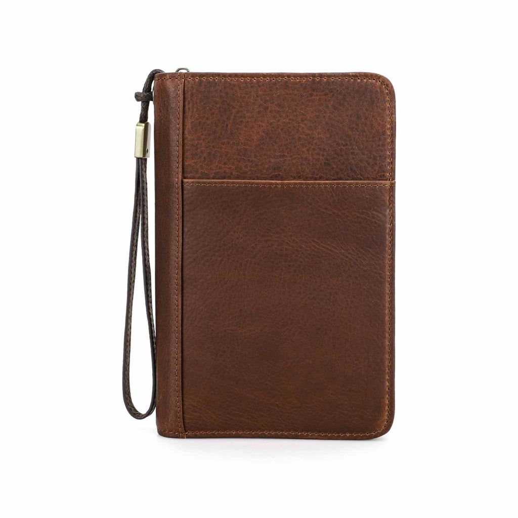 Handmade Full-Grain Leather 5-Cigar Travel Organizer — CF5009-Red-Brown
