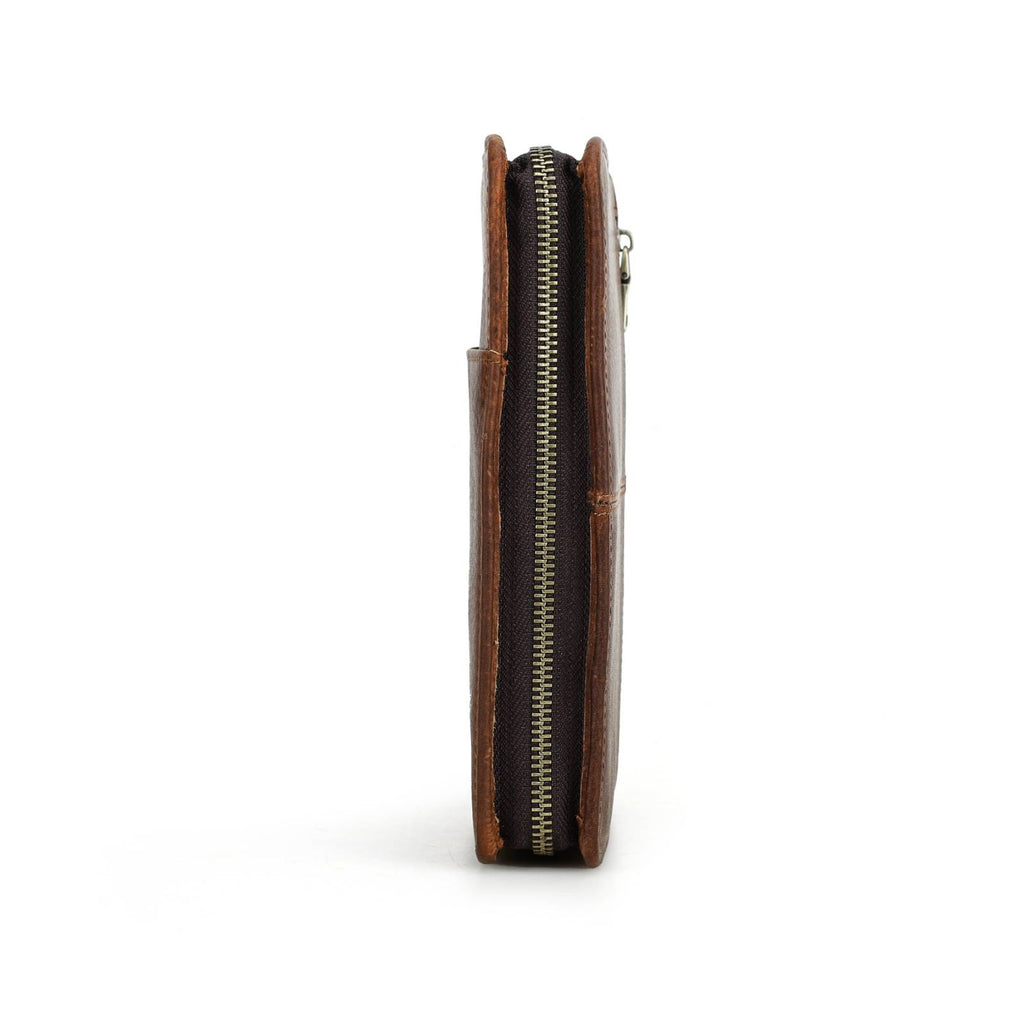 Handmade Full-Grain Leather 5-Cigar Travel Organizer — CF5009-Red-Brown