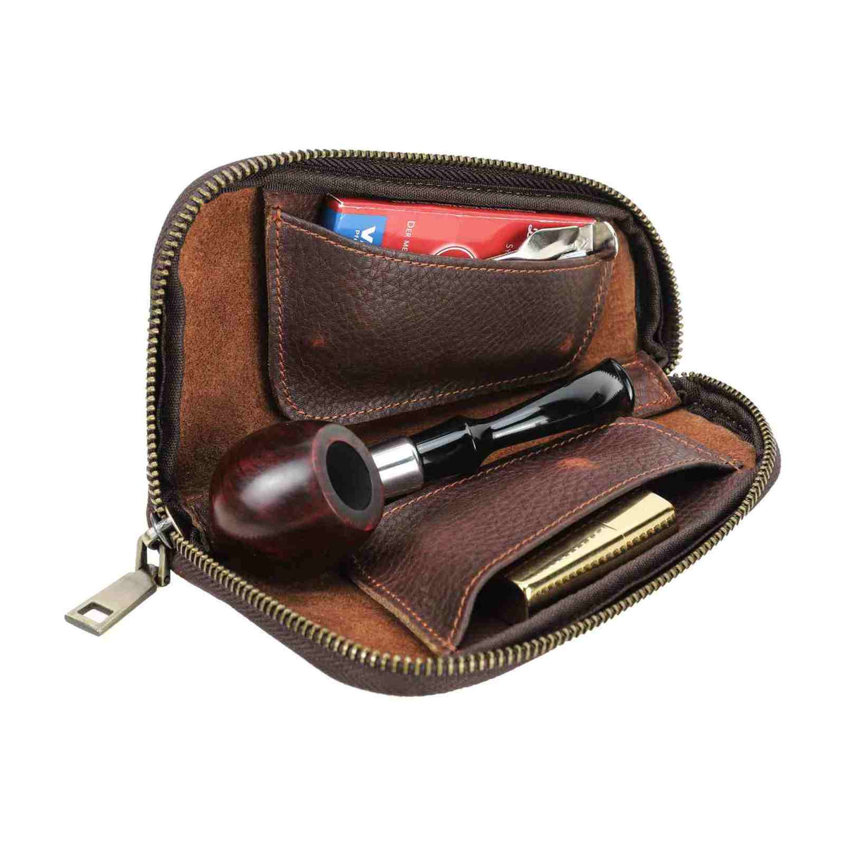 Handmade Full-Grain Leather Pipe & Accessories Case — image 4
