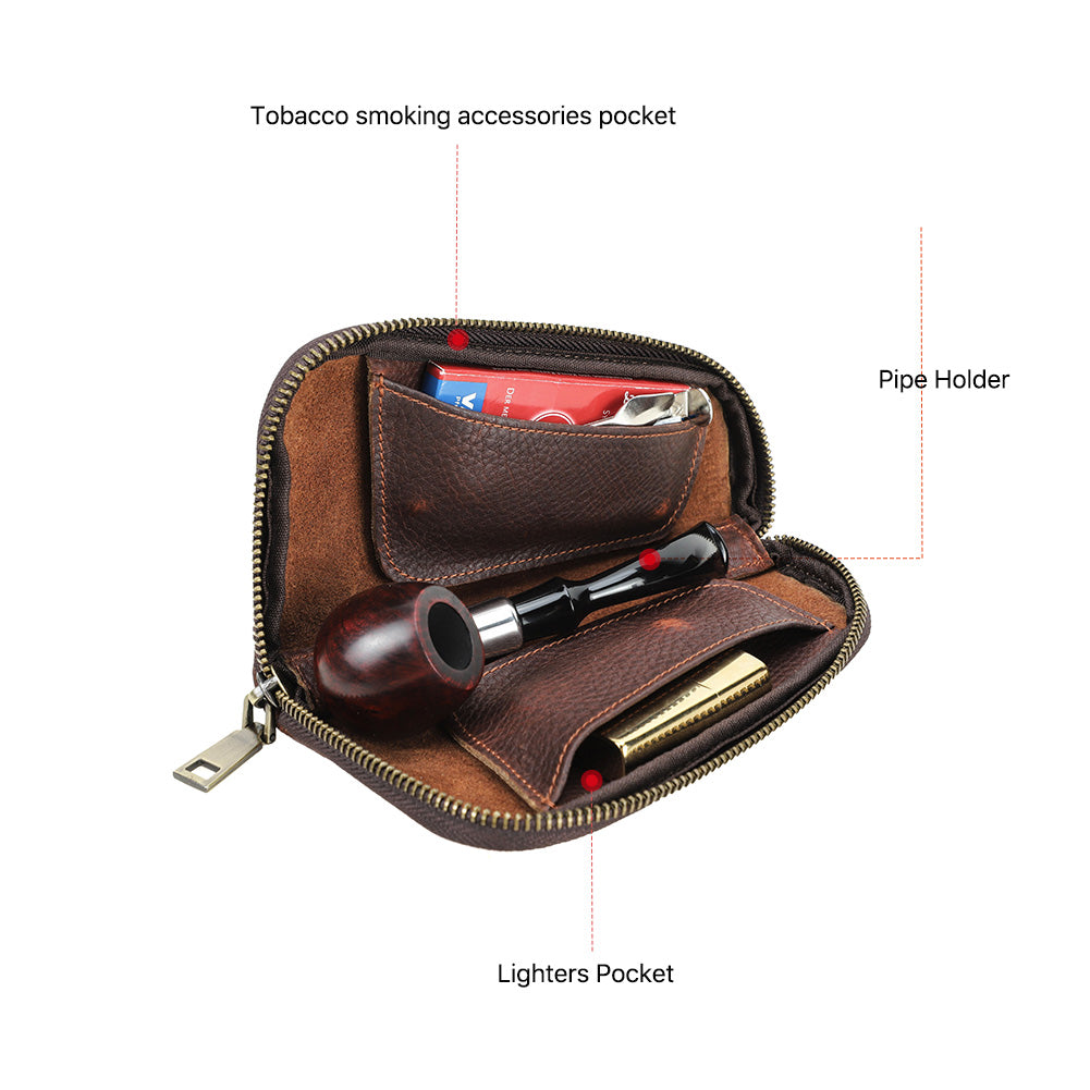 Handmade Full-Grain Leather Pipe & Accessories Case — image 9