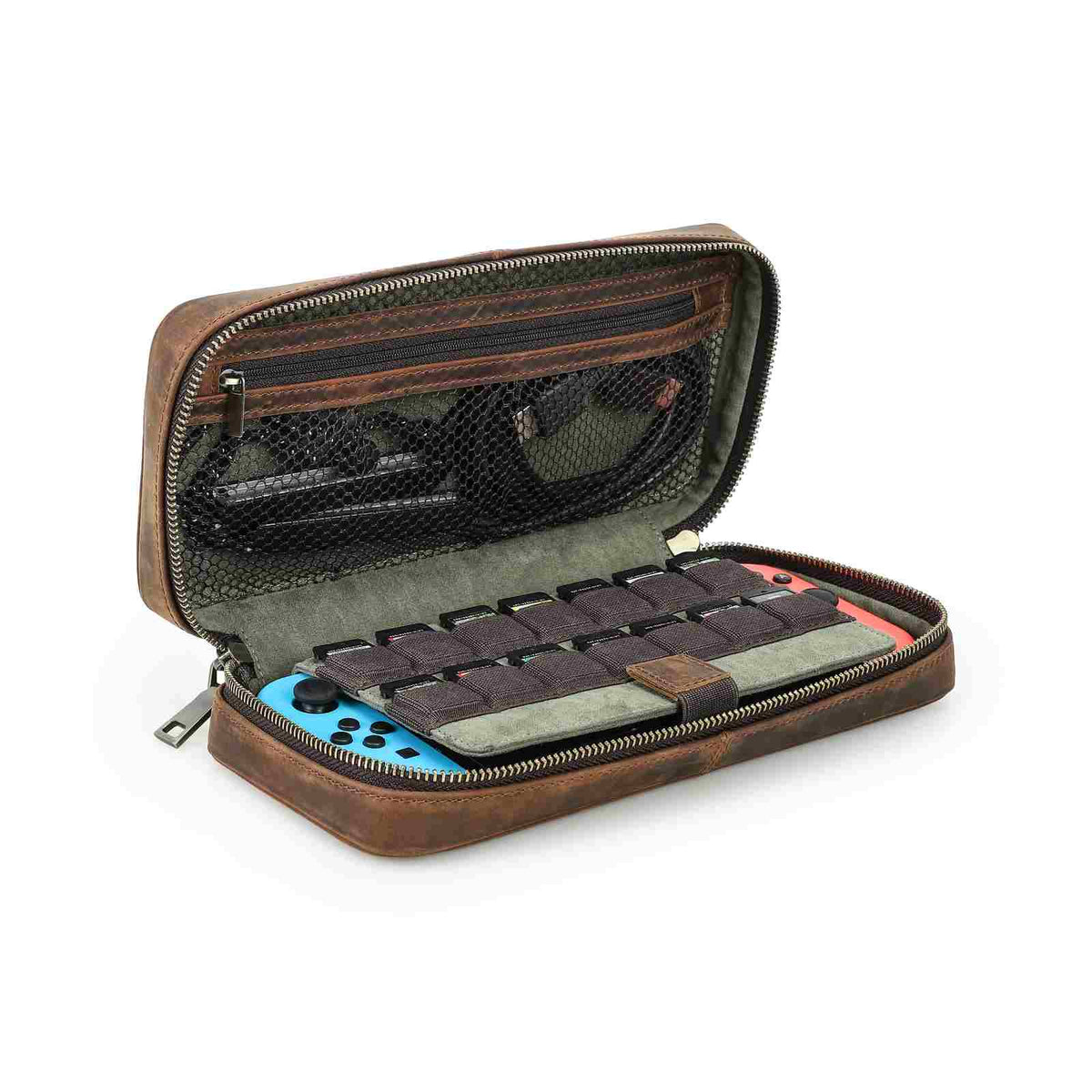 Handmade Crazy Horse leather case for original Nintendo Switch
