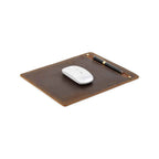 Handmade Full-Grain Leather Desk Mat with Pen Holder