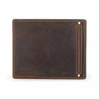 Handmade full-grain leather desk mat with pen holder