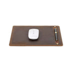 Handmade Full-Grain Leather Desk Mat with Pen Holder