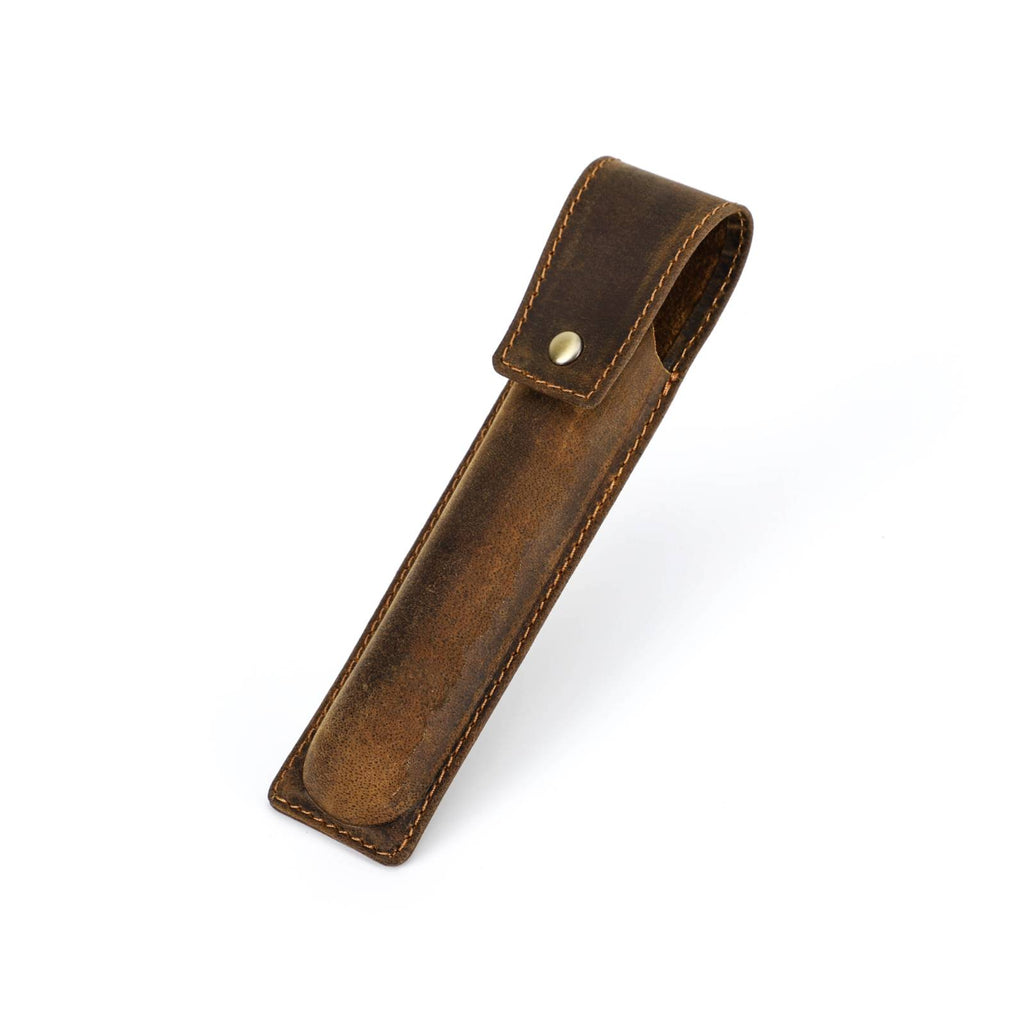 Handmade crazy horse leather pen pouch — 1 Slot