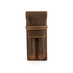 Handmade crazy horse leather pen pouch — 2 Slots