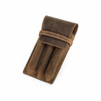 Handmade crazy horse leather pen pouch — 3 Slots