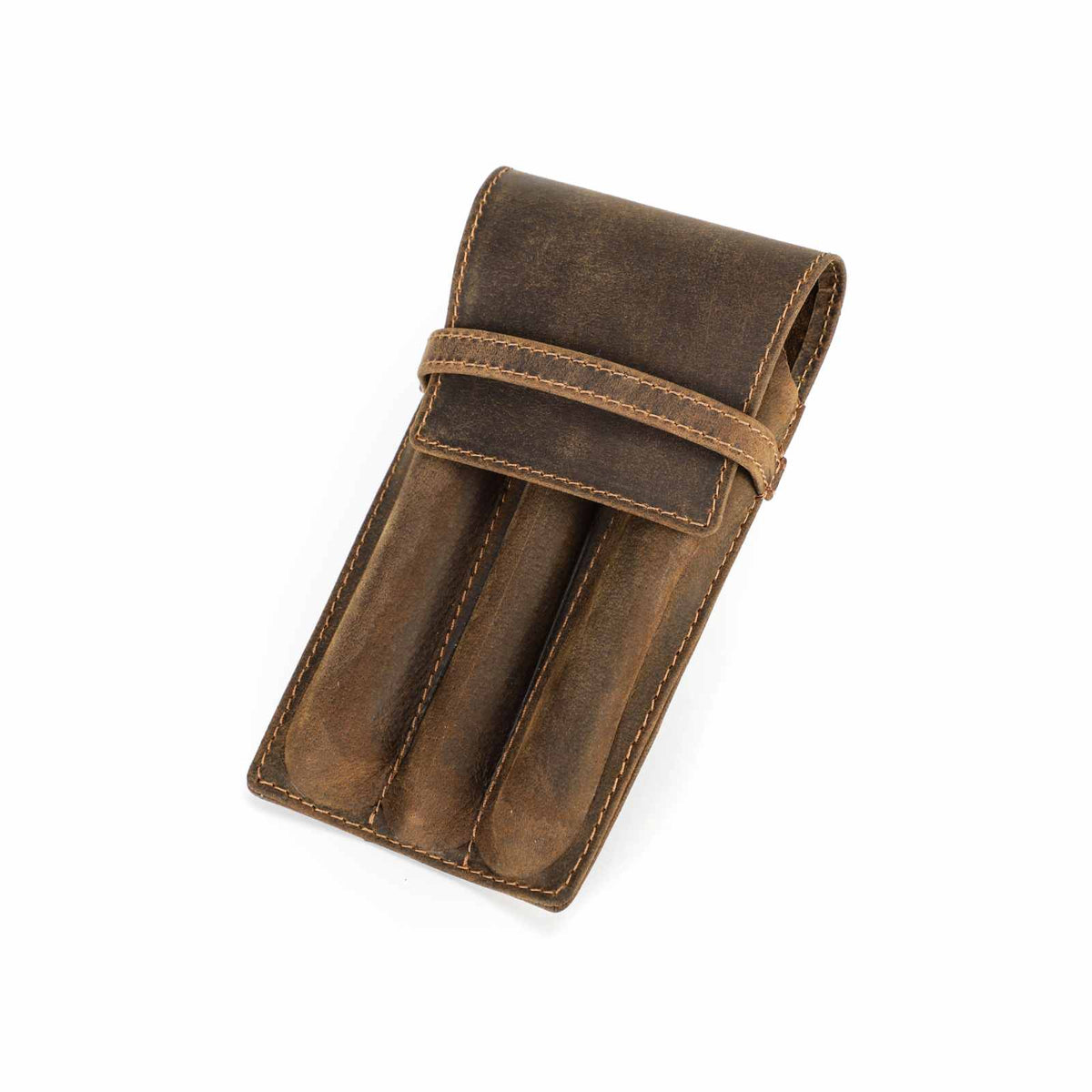 Handmade crazy horse leather pen pouch — 3 Slots