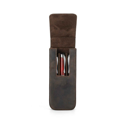 Handmade Crazy Horse Leather 3 / 6 / 12 Slots Hard Pen Case