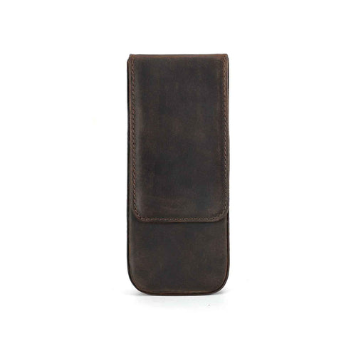 Handmade Crazy Horse Leather 3 / 6 / 12 Slots Hard Pen Case